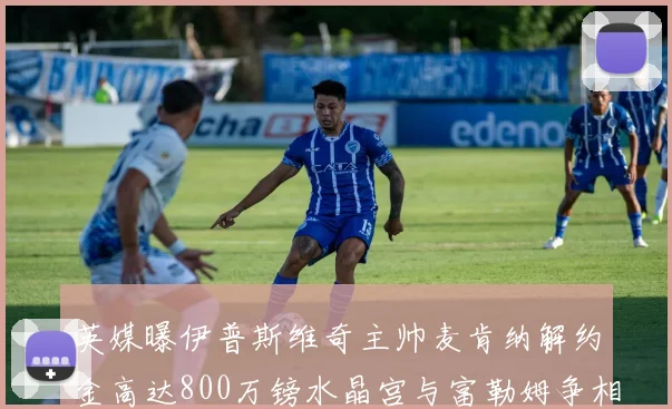 英媒曝伊普斯维奇主帅麦肯纳解约金高达800万镑水晶宫与富勒姆争相追逐